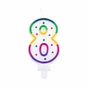 Boland Kaars 8 jaar Regenboog Stip | 8cm Boland Kaars 8 jaar Regenboog Stip | 8cm