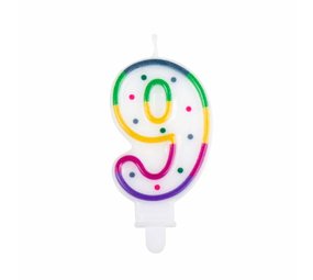 Boland Candle 9 years Rainbow Dot | 8cm