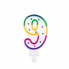 Boland Kaars 9 jaar Regenboog Stip | 8cm Boland Kaars 9 jaar Regenboog Stip | 8cm