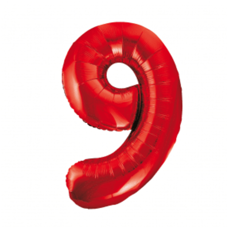 WeFiesta Ballon chiffre rouge 9 | 86 cm