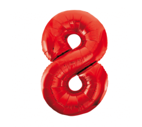 WeFiesta Red Number Balloon 8 | 86 cm
