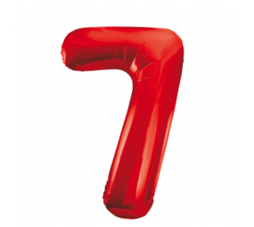 WeFiesta Red Number Balloon 7 | 86 cm