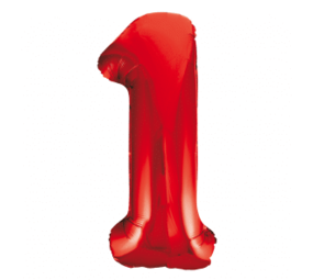 WeFiesta Ballon chiffre 1 rouge | 86 cm