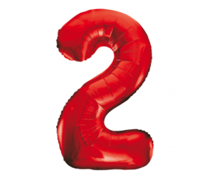 WeFiesta Ballon chiffre 2 rouge | 86 cm