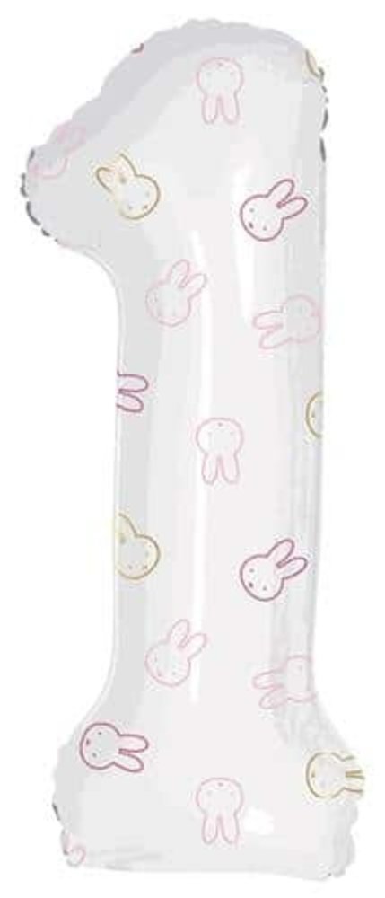 Haza - Witbaard Zahlenballon 1 Jahr Miffy rosa | 106 cm