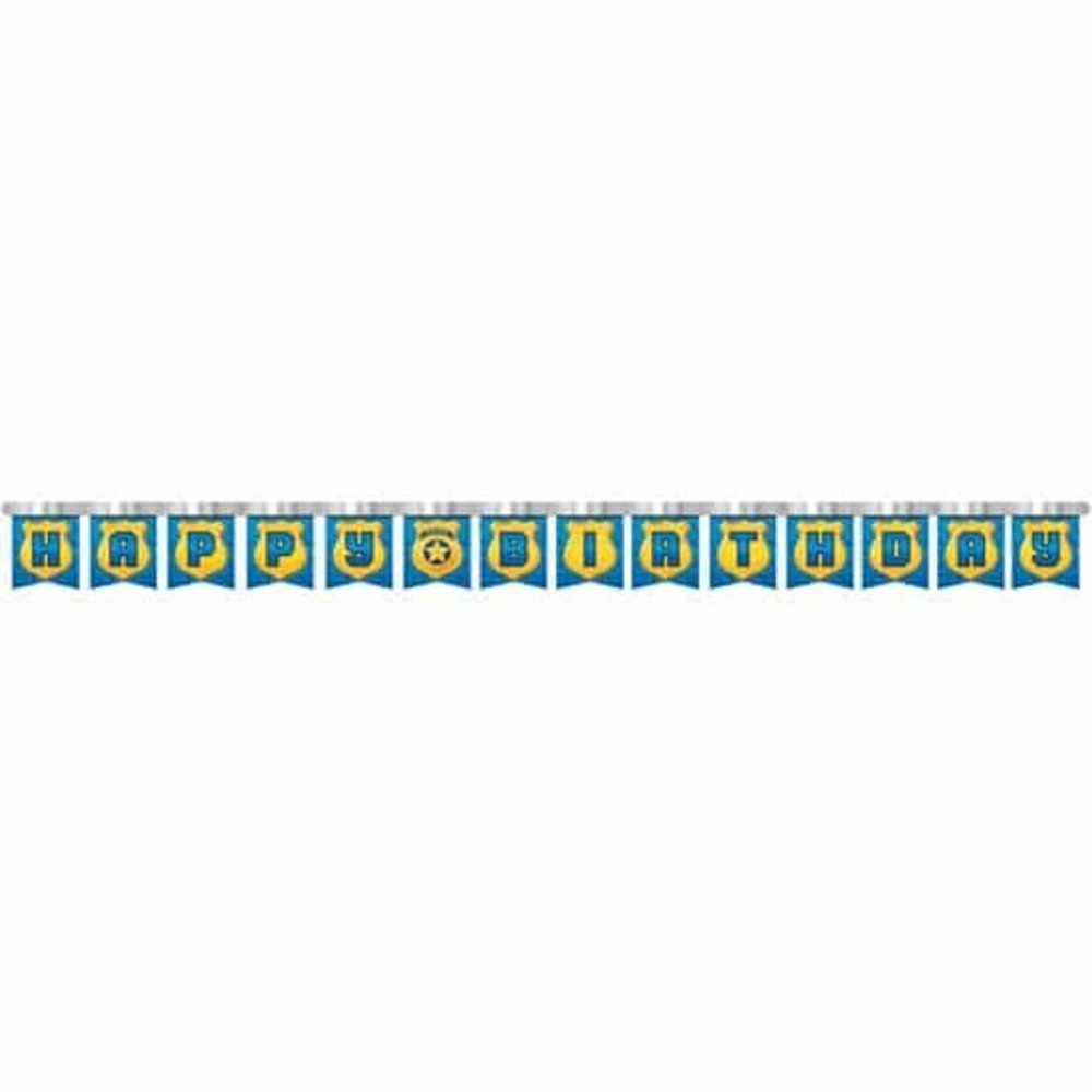 Creative Converting Polizei-Buchstabenbanner „Alles Gute zum Geburtstag“ | 260 cm