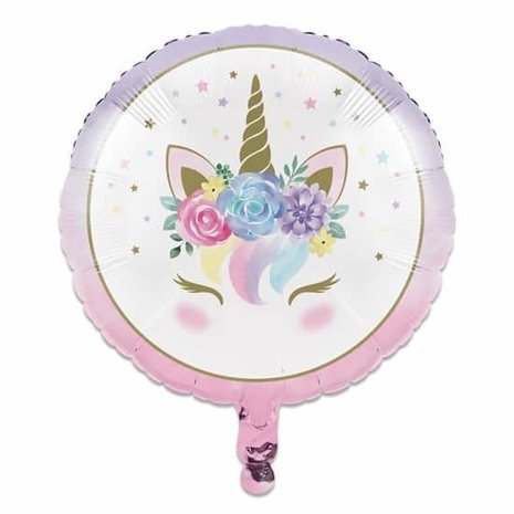 Creative Converting Baby Unicorn Folie Ballon 46cm leeg | per stuk Creative Converting Baby Unicorn Folie Ballon 46cm leeg | per stuk