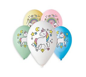 Godan Eenhoorn Regenboog Ballonnen 30cm | 5 stuks Godan Eenhoorn Regenboog Ballonnen 30cm | 5 stuks