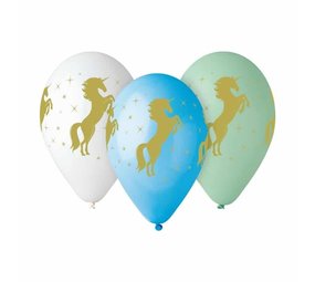 Godan Eenhoorn Goud Ballonnen 30cm | 5 stuks Godan Eenhoorn Goud Ballonnen 30cm | 5 stuks