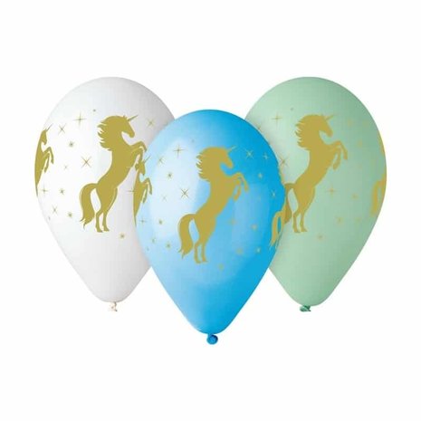 Godan Gold Unicorn Balloons 30cm | 5 pieces