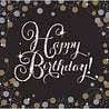 Riethmüller Servetten Happy Birthday Sparkling Goud 33x33cm | 16 stuks Riethmüller Servetten Happy Birthday Sparkling Goud 33x33cm | 16 stuks
