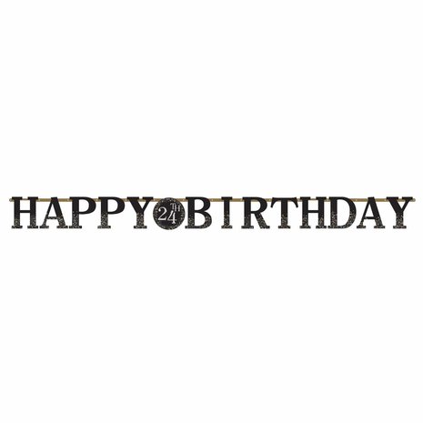 Riethmüller Guirlande géante « Joyeux anniversaire » dorée avec l'âge | 320 x 25 cm