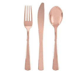 Unique Party Rose Gold Cutlery 18-piece