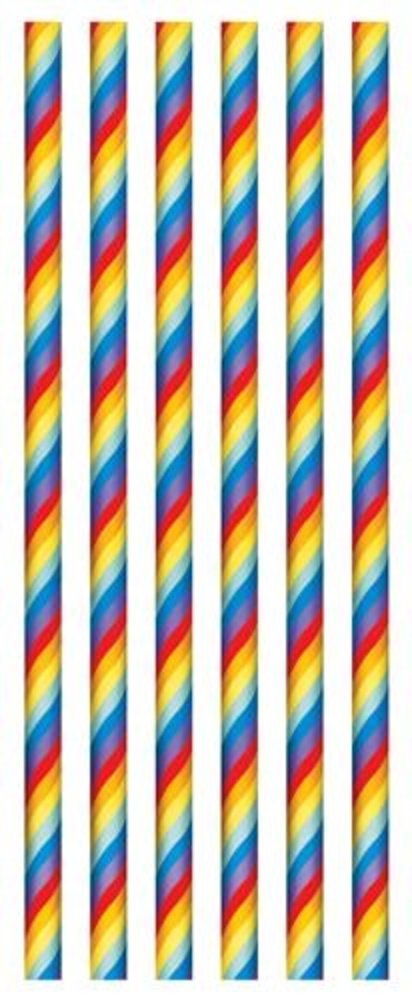 Regenbogen-Papierstrohhalme | 20 Stück