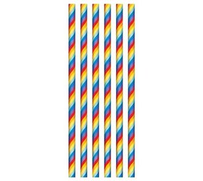 Regenbogen-Papierstrohhalme | 20 Stück