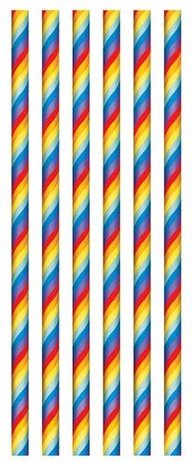 Regenbogen-Papierstrohhalme | 20 Stück