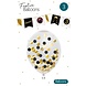 Haza - Witbaard Black/gold confetti balloons | 5 pieces