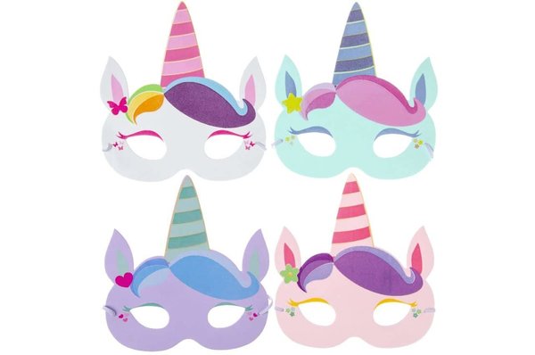 LG Imports Masque licorne en mousse 17x17cm | 12 pièces
