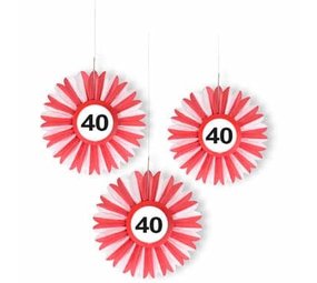 Folat Honeycomb Waaier 40 jaar Verkeersbord | 3 stuks Folat Honeycomb Waaier 40 jaar Verkeersbord | 3 stuks