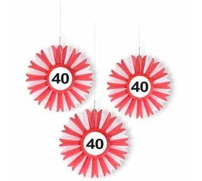 Folat Panneau de signalisation « Ventilateur en nid d'abeille » 40 ans | 3 pièces