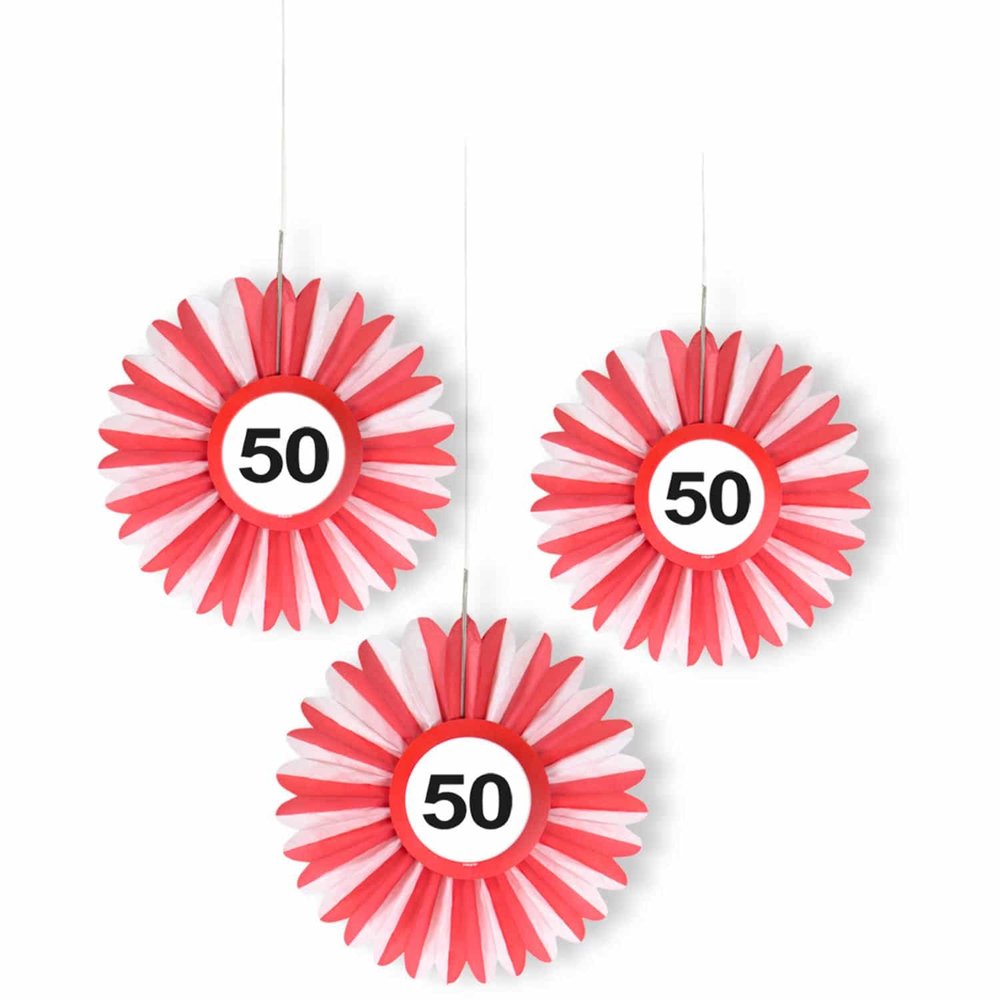 Folat Honeycomb Waaier 50 jaar Verkeersbord | 3 stuks Folat Honeycomb Waaier 50 jaar Verkeersbord | 3 stuks