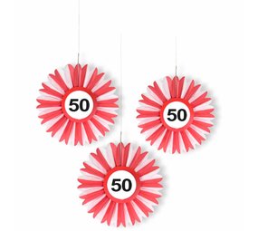 Folat Honeycomb Waaier 50 jaar Verkeersbord | 3 stuks Folat Honeycomb Waaier 50 jaar Verkeersbord | 3 stuks