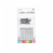 Silver metallic cake candles | 12 pieces with separate holders