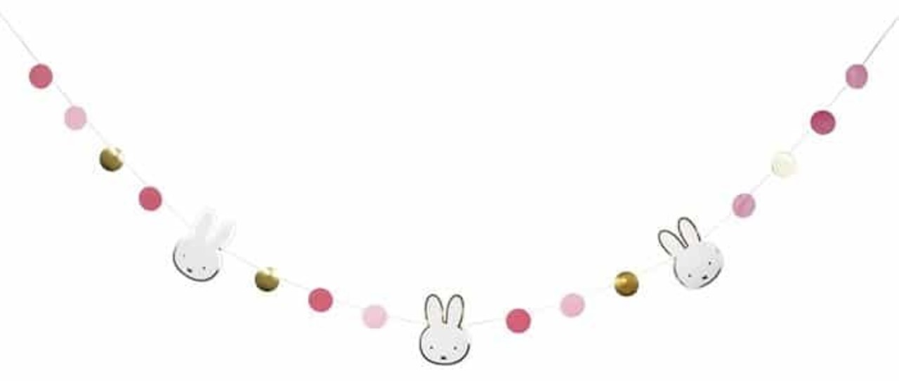 Haza - Witbaard Miffy Girlande, Babyrosa, 3 Meter | pro Stück