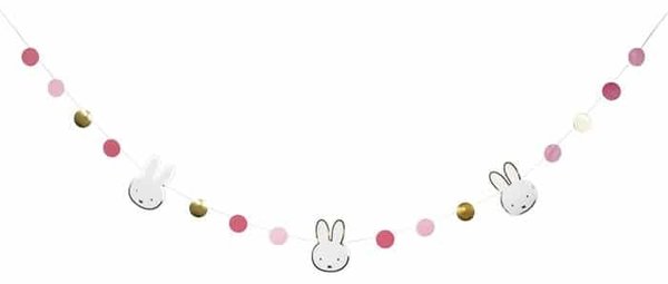 Haza - Witbaard Guirlande Miffy rose bébé 3 mètres | à l'unité