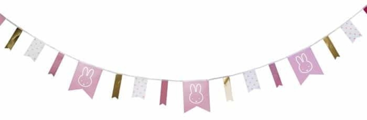 Haza - Witbaard Guirlande Miffy rose bébé | 4 mètres
