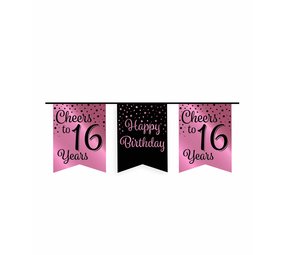 Paper Dreams Guirlande Cheers pour 16 ans or rose/noir | 6 m
