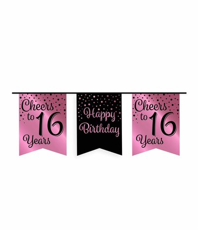 Paper Dreams Garland Cheers to 16 years rose gold/black | 6m