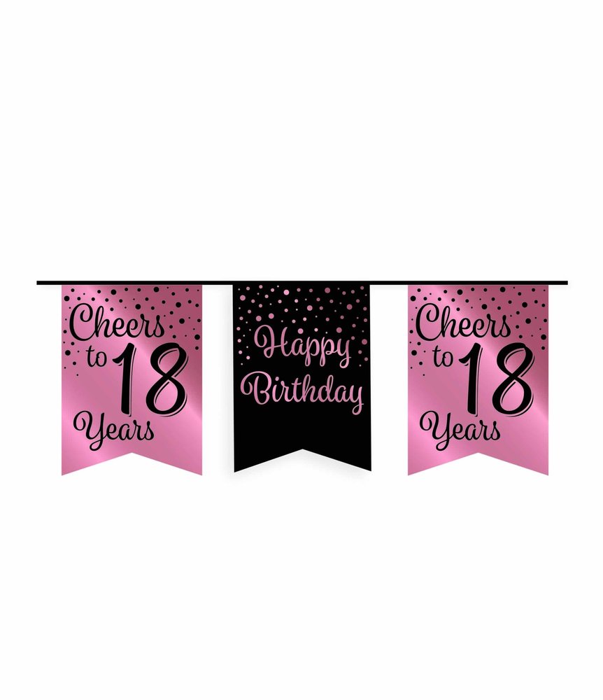Paper Dreams Garland Cheers to 18 years rose gold/black | 6m Paper Dreams Garland Cheers to 18 years rose gold/black | 6m