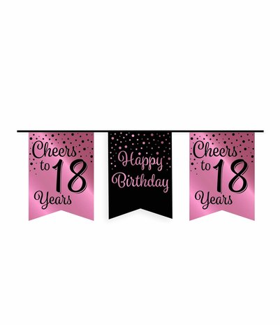 Paper Dreams Garland Cheers to 18 years rose gold/black | 6m Paper Dreams Garland Cheers to 18 years rose gold/black | 6m