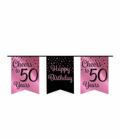 Paper Dreams Garland Cheers to 50 years roségold/schwarz | 6 m