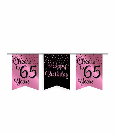 Paper Dreams Guirlande « 65 ans » or rose/noir | 6 m