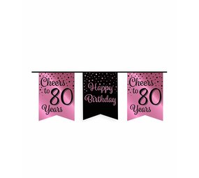 Paper Dreams Guirlande « 80 ans » or rose/noir | 6 m Paper Dreams Guirlande « 80 ans » or rose/noir | 6 m