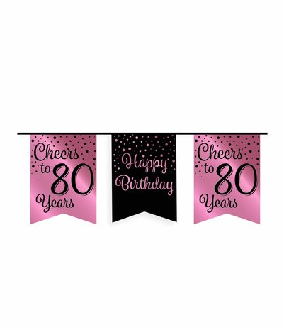 Paper Dreams Garland Cheers to 80 years rose gold/black | 6m Paper Dreams Garland Cheers to 80 years rose gold/black | 6m