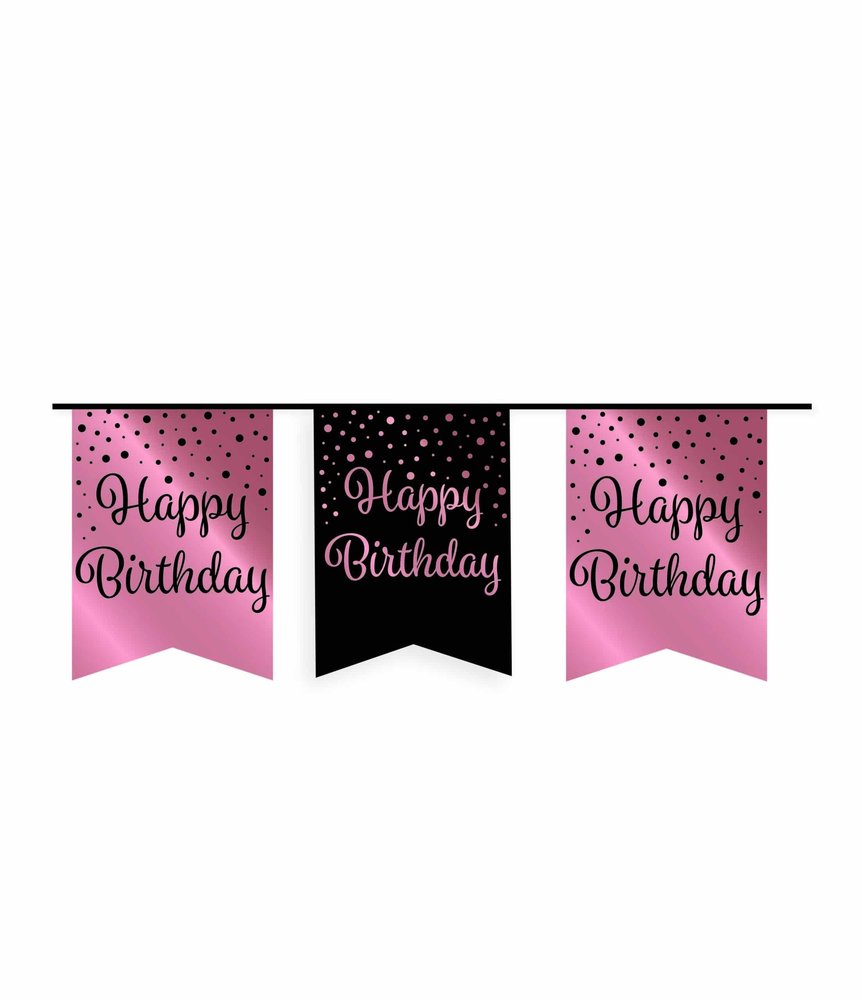 Paper Dreams Happy Birthday Garland rose-gold/black | 6m