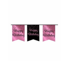 Paper Dreams Guirlande « Joyeux anniversaire » rose doré/noire | 6 m