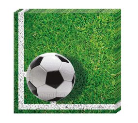 Procos Party Fußball-Party-Servietten 33x33cm | 20 Stück