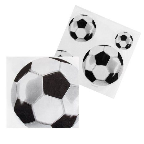 Boland Voetbal Servetten Klassiek 33x33cm | 20 stuks Boland Voetbal Servetten Klassiek 33x33cm | 20 stuks