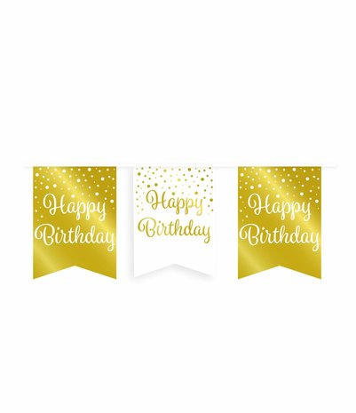 Paper Dreams Happy Birthday Garland white/gold | 6m