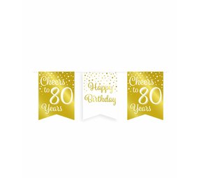 Paper Dreams Garland Cheers to 80 years white/gold | 6m Paper Dreams Garland Cheers to 80 years white/gold | 6m