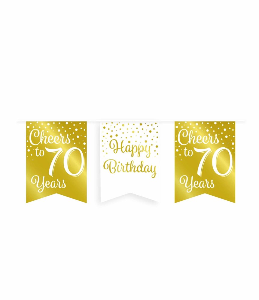 Paper Dreams Garland Cheers to 70 years white/gold | 6m Paper Dreams Garland Cheers to 70 years white/gold | 6m