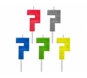 Tuf-Tuf Bougie Lego numéro 7 pour gâteau, 5,5 cm | à l'unité