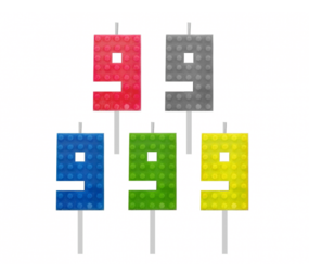 Tuf-Tuf Lego Cijfer 9 Taart Kaarsje 5,5cm | per stuk Tuf-Tuf Lego Cijfer 9 Taart Kaarsje 5,5cm | per stuk