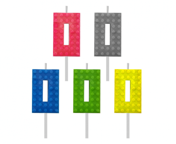 Tuf-Tuf Lego Number 0 Cake Candle 5.5cm | per piece