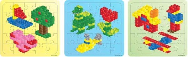 Henbrandt Lego-Puzzle 13x13cm | 12 Teile