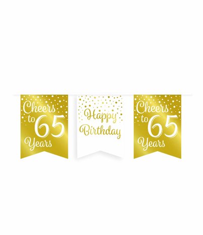 Paper Dreams Slinger Cheers to 65 years wit/goud | 6m Paper Dreams Slinger Cheers to 65 years wit/goud | 6m